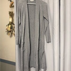 Willow & Clay Light Gray Open Front Cardigan